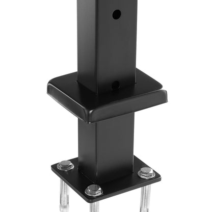 Cable Railing Post, 42x1x2 Inch Level Deck Stair Posts, 1-Pack Stainless Steel Cable Handrail Post, Pre-Drilled Pickets with Mounting Bracket Stair Railing Kit, Black, 1JZLGZXHS1063GGTD001V0