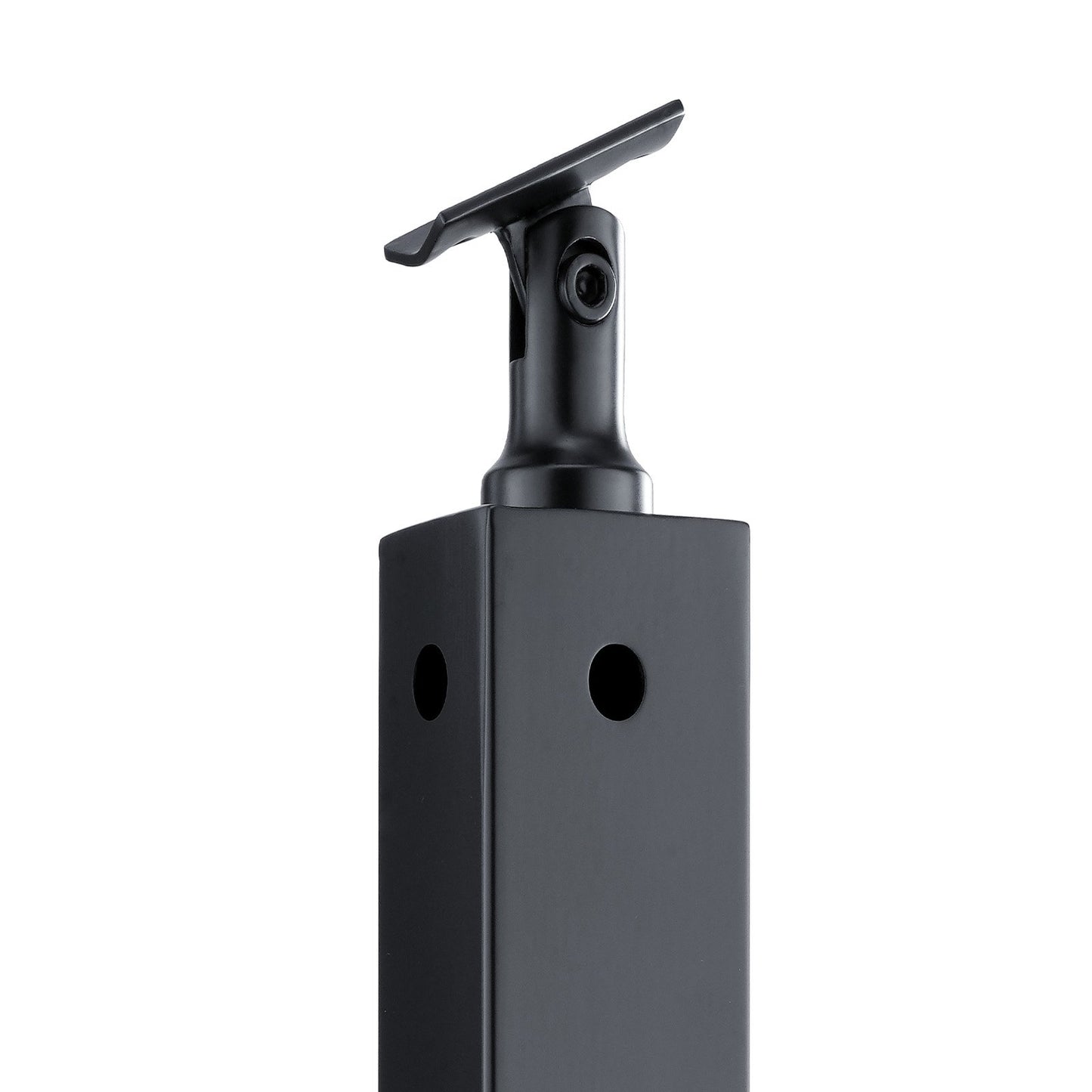 Cable Railing Post, 42x2x2 Inch Corner Railing Post, with L-Shaped Pre-Drilled Holes, Stainless Steel Cable Rail Post with Horizontal and Curved Bracket, 1-Pack, Black, 1JZLGZXHS1065S1EW001V0