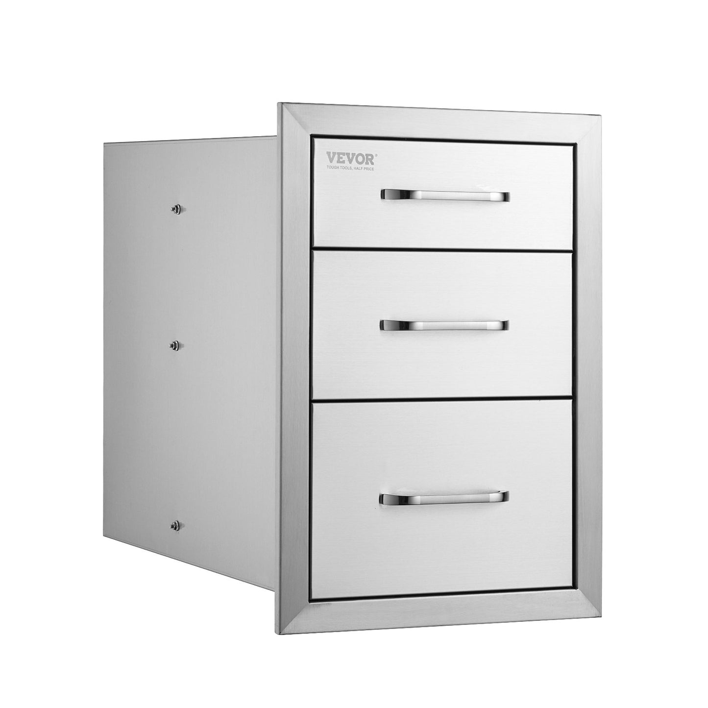 Stainless Steel 3 Chest Of Drawers W/handle 35*58cm Bbq Storage Cabinet