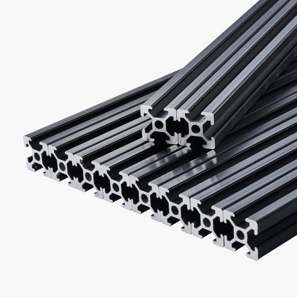 10PCS 59 in (1500 mm) T Slot 2020 Aluminum Extrusion Profile, European Standard Anodized Linear Rail, High-Strength Extruded Aluminum Rail for 3D Printer, CNC Machine DIY, Laser Engraving, Black