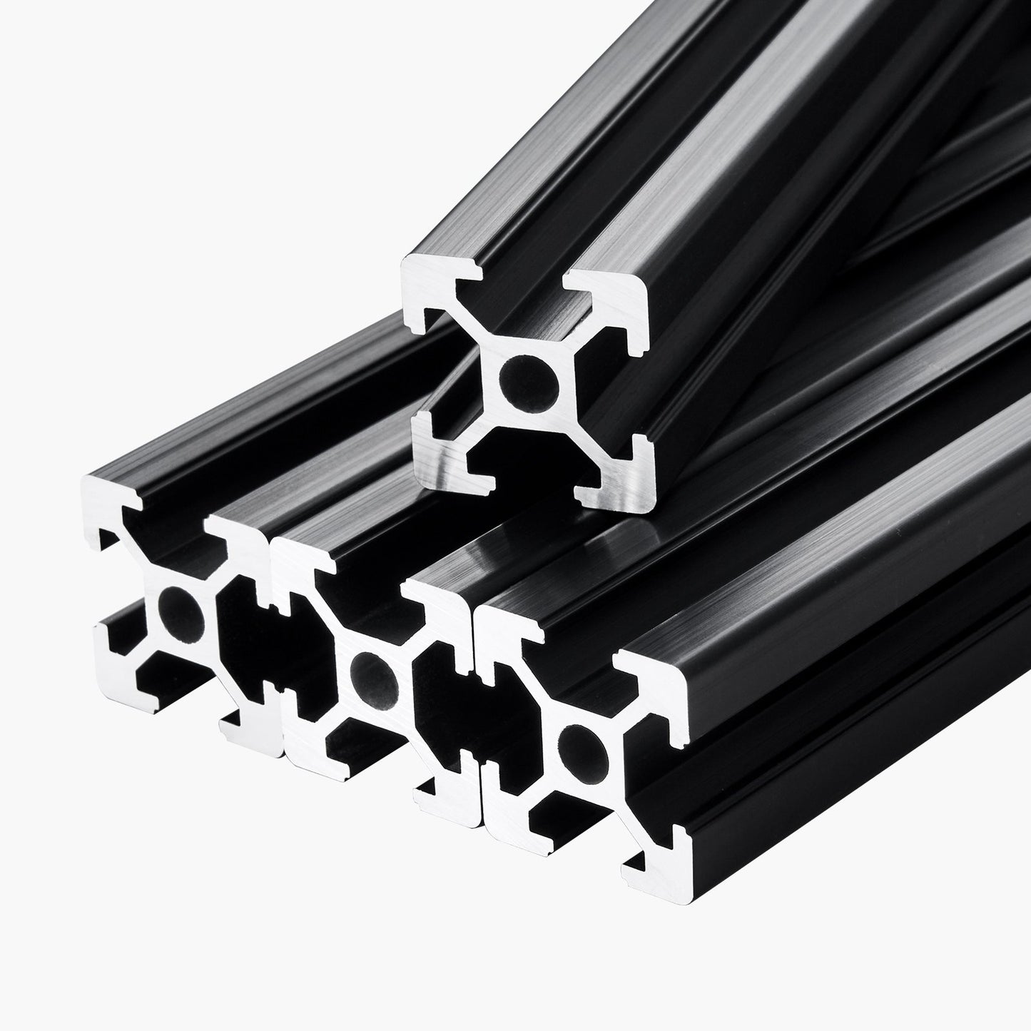 4PCS 47.2 in (1200mm) T Slot 2020 Aluminum Extrusion Profile, European Standard Anodized Linear Rail, High-Strength Extruded Aluminum Rail for 3D Printer, CNC Machine DIY, Laser Engraving, Black