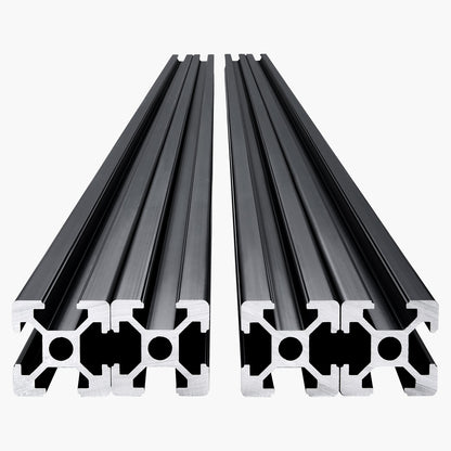 4PCS 47.2 in (1200mm) T Slot 2020 Aluminum Extrusion Profile, European Standard Anodized Linear Rail, High-Strength Extruded Aluminum Rail for 3D Printer, CNC Machine DIY, Laser Engraving, Black