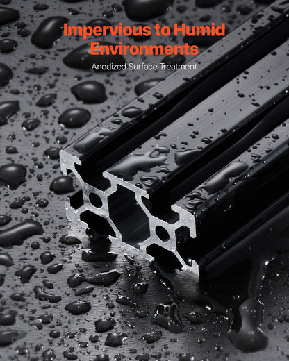 5PCS 47.2 in (1200mm) T Slot 2040 Aluminum Extrusion Profile, European Standard Anodized Linear Rail, High-Strength Extruded Aluminum Rail for 3D Printer, CNC Machine DIY, Laser Engraving, Black