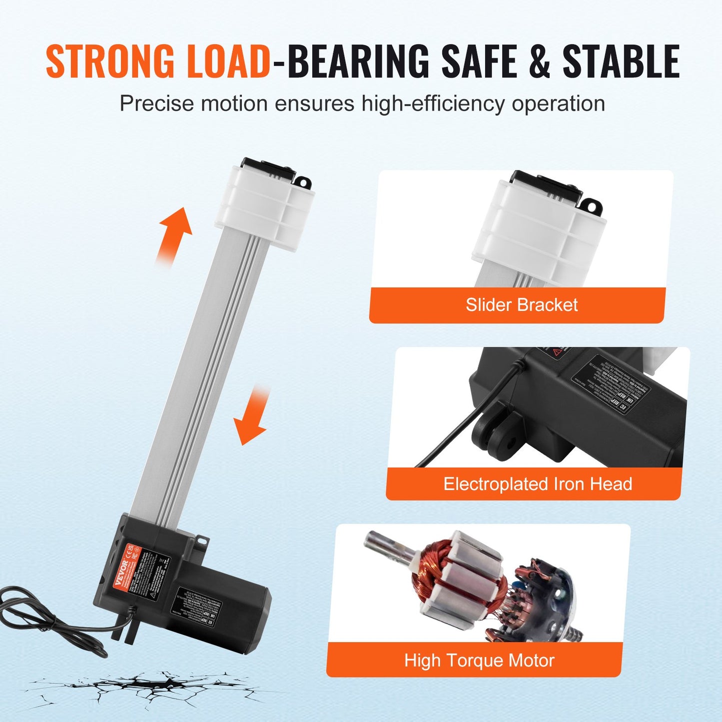 24V Linear Actuator Kit 33 cm 1.4 cm/s 99.8 kg/1000N with IP44 Protection