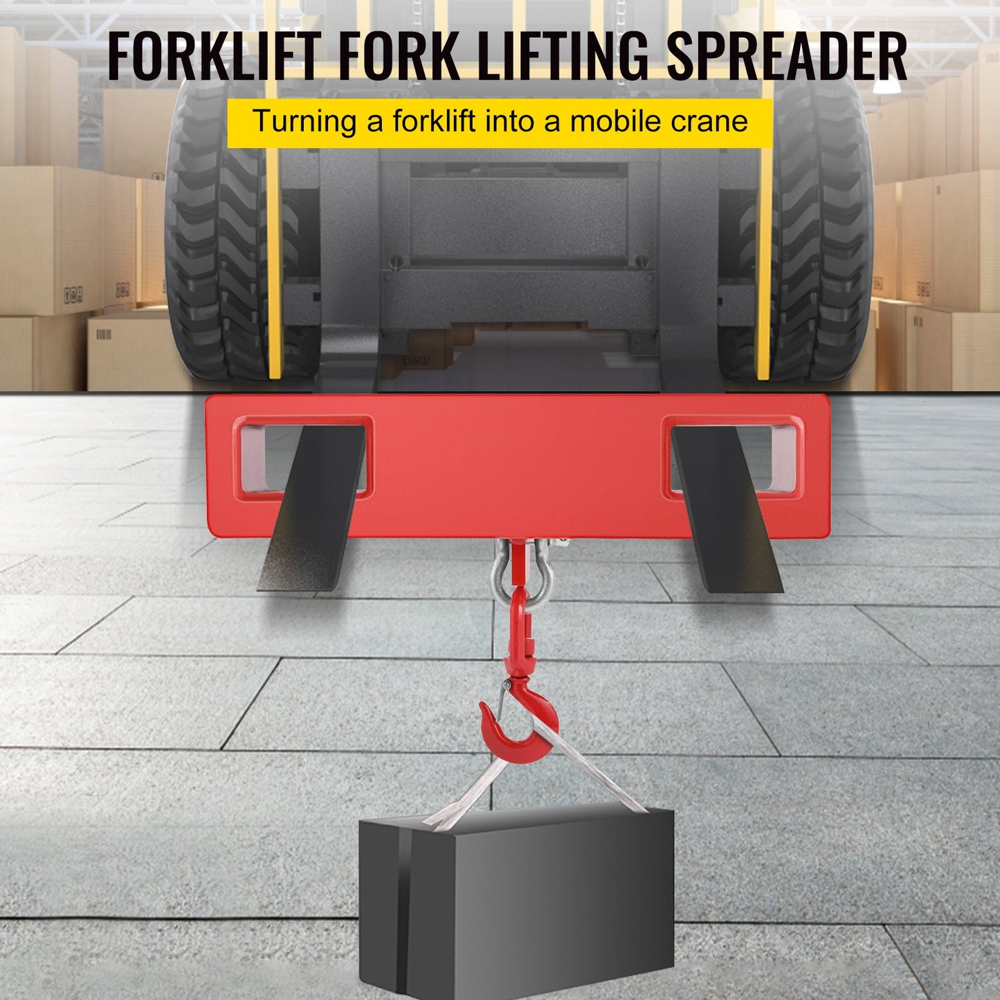 2 Ton Forklift Lifting Hook 4000 LBS/2000KG Capacity Lift Truck Fork Hoist Swivel Hook Mobile Crane Forklift Attachments
