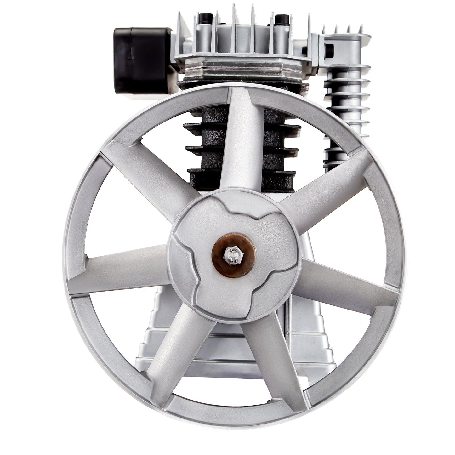 Industrial 3HP Air Compressor Head Pump Motor 160PSI 1300/min Single Stage Twin Cylinder Aluminum Air Compressor Head Piston Style Splash Lubrication Pump Single Stage