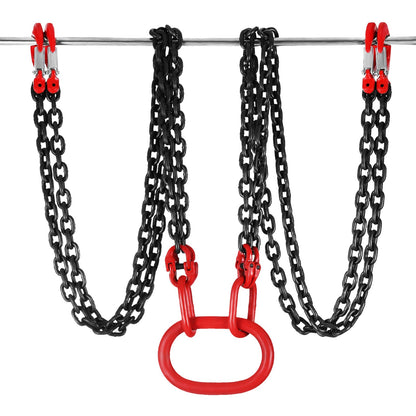 10ft Lifting Chain Sling, 5/16 inch Hanging Lift Chain, 11000lbs Capacity G80 Alloy Steel Engine Chain Hoist Lifts Heavyy Duty 5 Ton with 4 Leg Grab Hooks and Adjuster