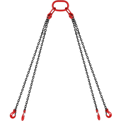 10ft Lifting Chain Sling, 5/16 inch Hanging Lift Chain, 11000lbs Capacity G80 Alloy Steel Engine Chain Hoist Lifts Heavyy Duty 5 Ton with 4 Leg Grab Hooks and Adjuster