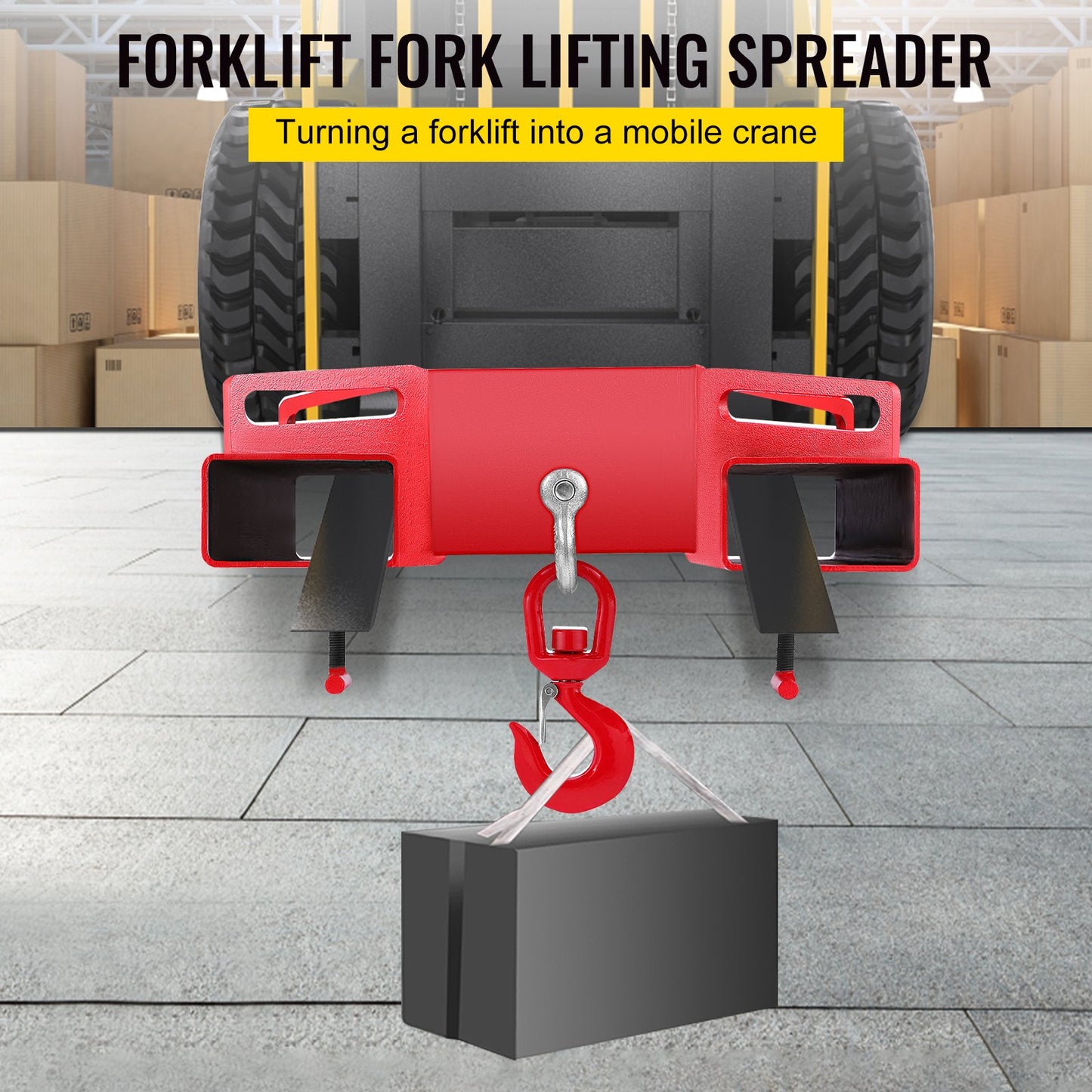 3 Ton Forklift Lifting Hook 6000 LBS/3000KG Capacity Lift Truck Fork Hoist Swivel Hook Mobile Crane Forklift Attachments