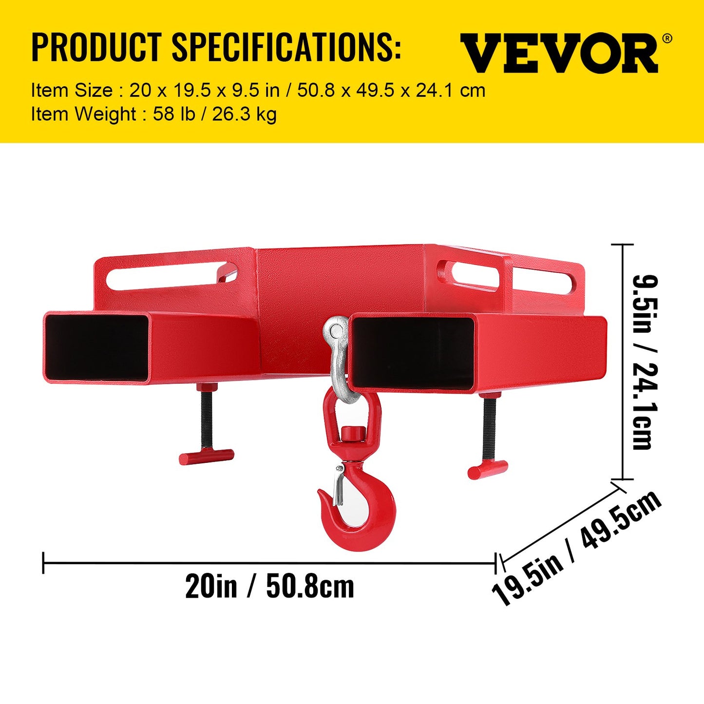 3 Ton Forklift Lifting Hook 6000 LBS/3000KG Capacity Lift Truck Fork Hoist Swivel Hook Mobile Crane Forklift Attachments