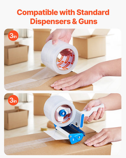 Clear Packing Tape, 3 inches Core, 6 Rolls 3 Inches x 65 Yards Packing Tapes, 2.7 Mil Thick, Heavy Duty Packaging Tape Designed for Moving, Storage and Packing, Shipping and Mailing, Office