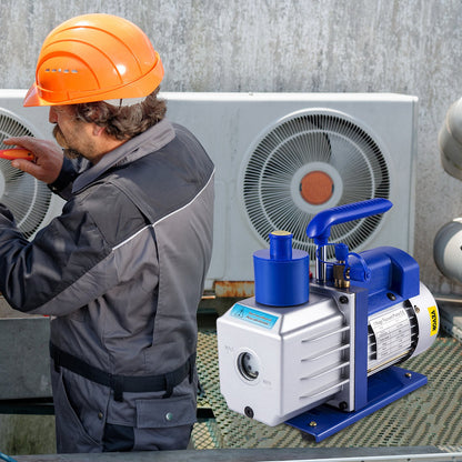 Vacuum Pump Kit HVAC Single Stage AC Vacuum Pump 283 L/min(4.8CFM) 246W(1/3HP) Air Vacuum Pump with 3 Valve A/C Manifold Gauge Set Refrigerant Air Conditioning