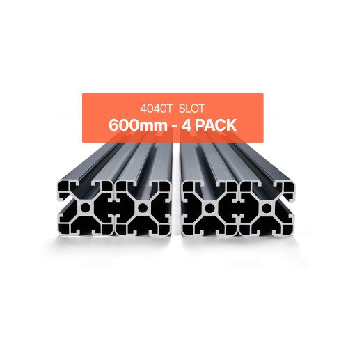 4PCS 23.6 in (600 mm) T Slot 4040 Aluminum Extrusion Profile, European Standard Anodized Linear Rail, High-Strength Extruded Aluminum Rail for 3D Printer, CNC Machine DIY, Laser Engraving, Black