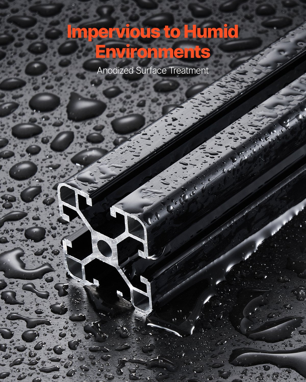 4PCS 23.6 in (600 mm) T Slot 4040 Aluminum Extrusion Profile, European Standard Anodized Linear Rail, High-Strength Extruded Aluminum Rail for 3D Printer, CNC Machine DIY, Laser Engraving, Black