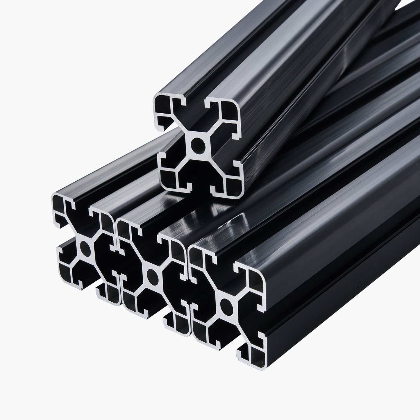 4PCS 23.6 in (600 mm) T Slot 4040 Aluminum Extrusion Profile, European Standard Anodized Linear Rail, High-Strength Extruded Aluminum Rail for 3D Printer, CNC Machine DIY, Laser Engraving, Black