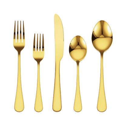 100-teiliges goldenes Silberbesteck-Set, lebensmittelechtes Edelstahl-Besteck für 20 Personen, hochglanzpoliertes Besteckset, spülmaschinenfest, inklusive Messer, Gabel und Löffel