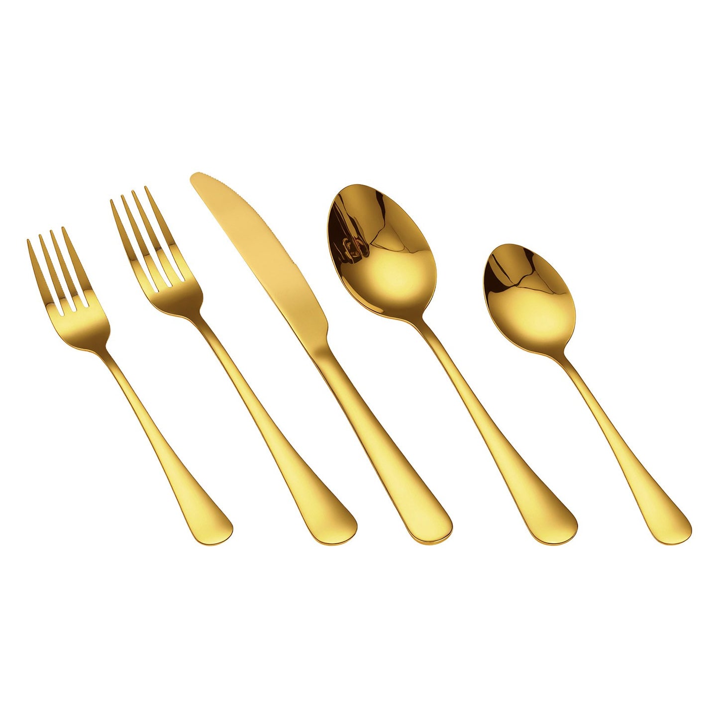 100-teiliges goldenes Silberbesteck-Set, lebensmittelechtes Edelstahl-Besteck für 20 Personen, hochglanzpoliertes Besteckset, spülmaschinenfest, inklusive Messer, Gabel und Löffel
