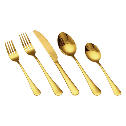 100-teiliges goldenes Silberbesteck-Set, lebensmittelechtes Edelstahl-Besteck für 20 Personen, hochglanzpoliertes Besteckset, spülmaschinenfest, inklusive Messer, Gabel und Löffel
