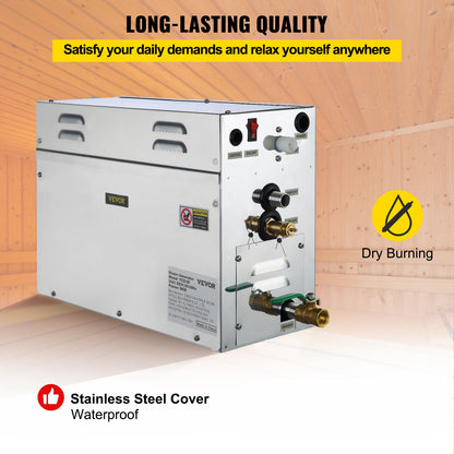 9KW Steam Generator Steam Generator for SPA Room Digital Display Steam Generator 35 ℃-55 ℃ Sauna Steam Generator for Home Commercial Steam Generator kit Steam Bath Generator