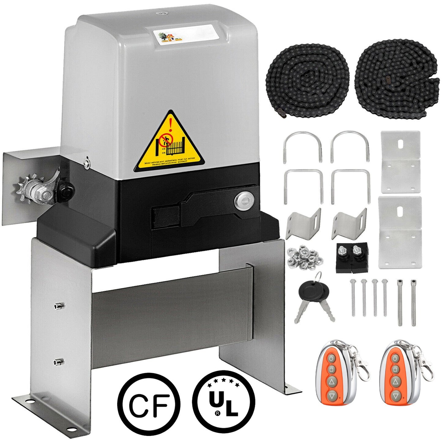 Sliding Gate Opener, AC600 1400Lbs with 2 Remote Controls Move Speed 43ft Per Min, Basic Model (1800Lbs)