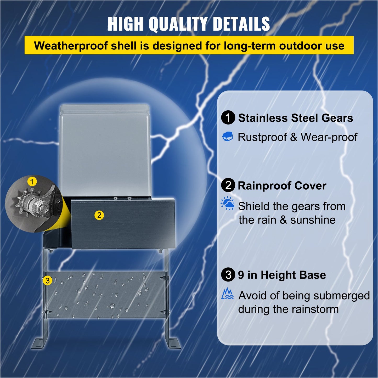Sliding Gate Opener, AC600 1400Lbs with 2 Remote Controls Move Speed 43ft Per Min, Basic Model (1800Lbs)