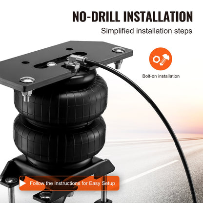 Air Bag Suspension Kit, Air Springs Suspension Bag Kit Compatible with 2003-2013 Dodge Ram 2500 4WD, 2003-2018 Dodge Ram 3500 4WD, 5000 lbs Loading, 5 to 100 PSI