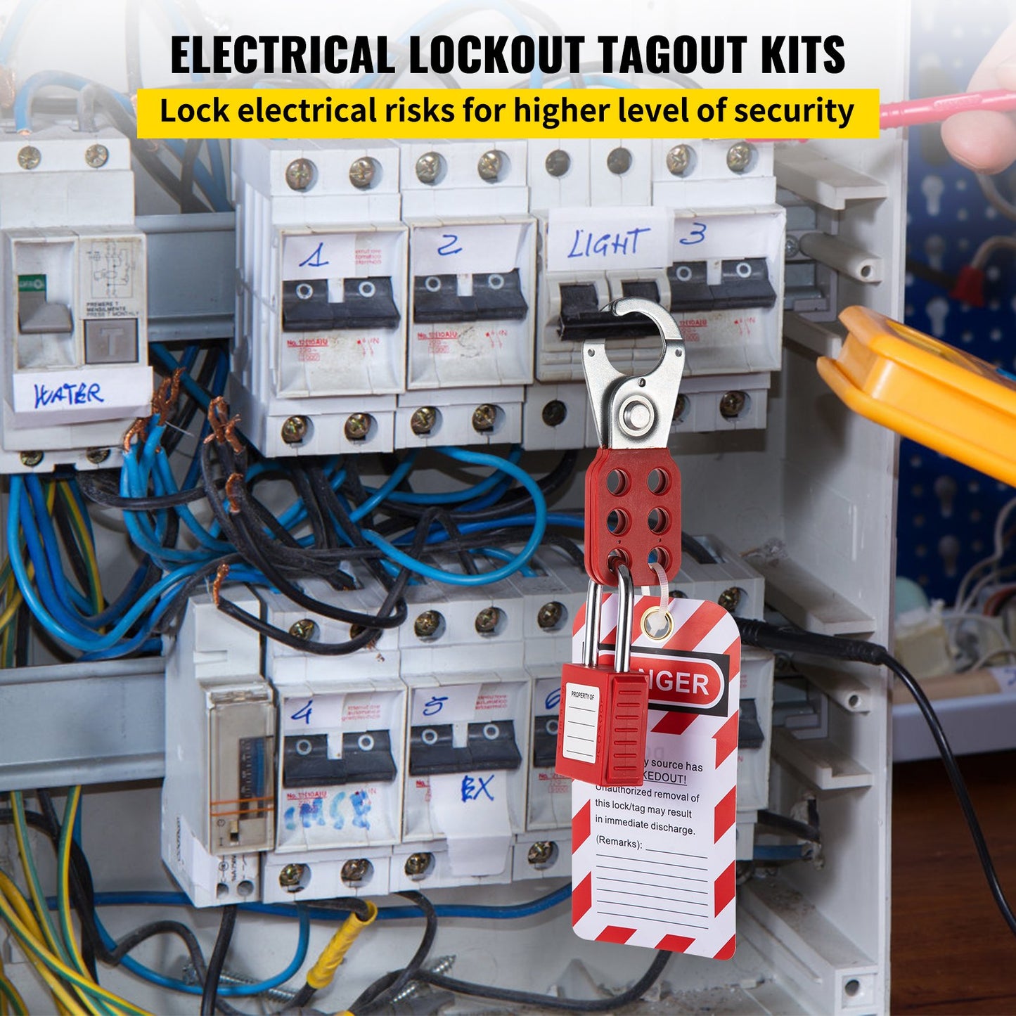 58 PCS Lockout Tagout Kits, Electrical Safety Loto Kit Includes Padlocks, Lockout Station, Hasp, Tags & Zip Ties, Lockout Tagout Safety Tools for Industrial, Electric Power, Machinery