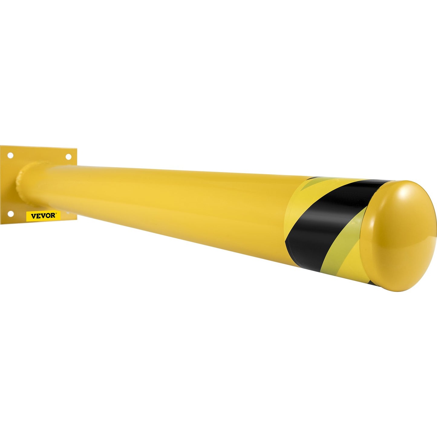 Safety Bollard Safety Barrier Bollard 4-1/2" OD 36" Height Yellow Powder Coat Pipe Steel Safety Barrier with 4 Free Anchor Bolts for Traffic-Sensitive Area