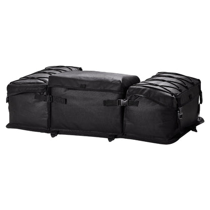 ATV Rear Storage Bag, 50L ATV Rear Cargo Bag with Sponge Seat Cushion & Bottle Holder, 600D Oxford Cloth Rear Seat Gear Bag Fit Most ATVs with Rear Rack, Compatible with ATV, UTV, Can-Am Vehicle