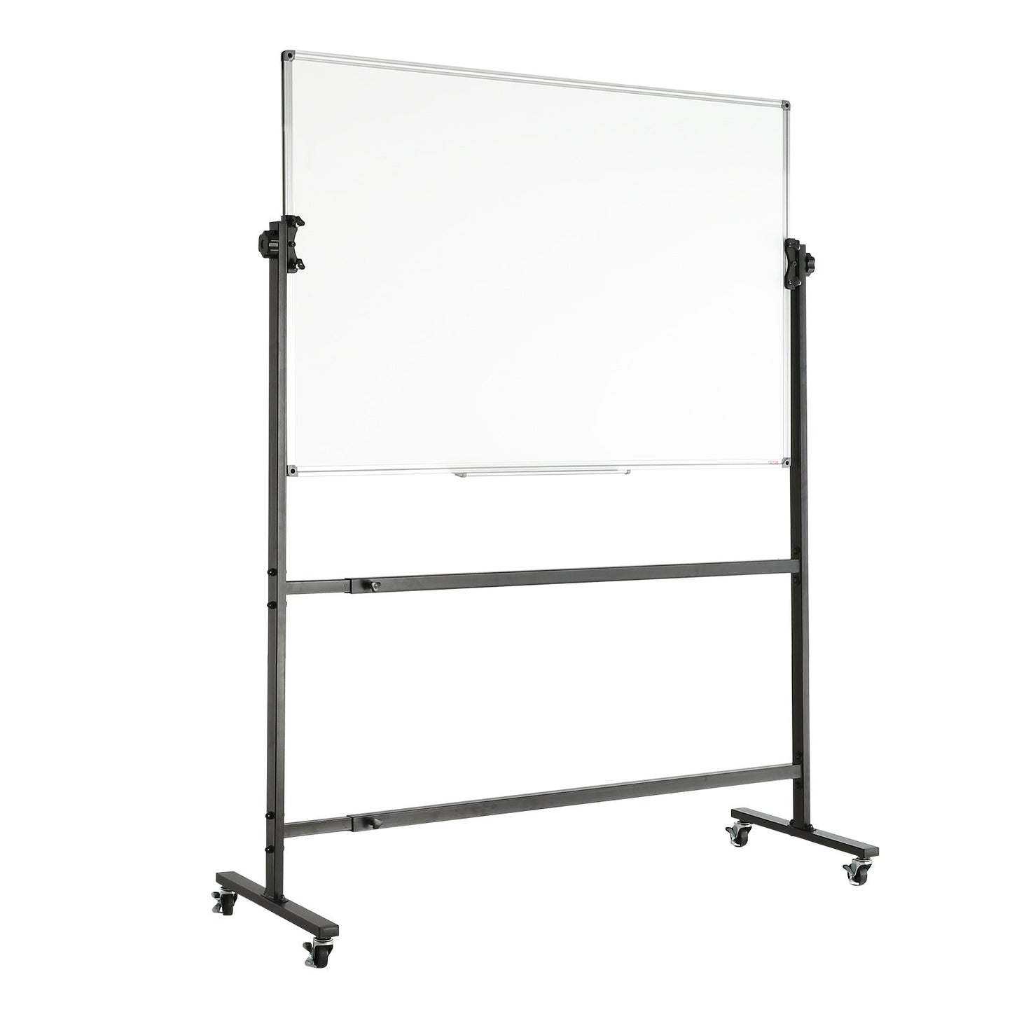 Rollbares Whiteboard, 122 x 81 cm, doppelseitig, magnetisch, 360° drehbar, höhenverstellbar, mit Rollen und verschiebbarer Ablage für Büro und Schule