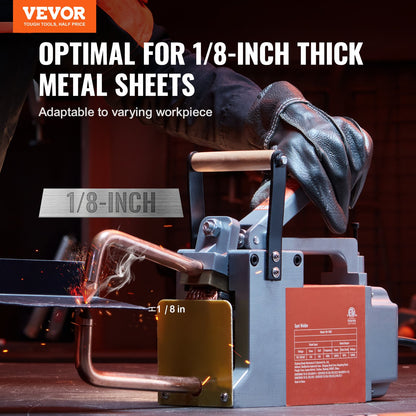 Portable Spot Welder, 1/8-inch Thick Spot Welder Machine with 1.5KVA Input Capacity, Handheld Welding Tip Gun Metal Sheet Spot Welding Machine for Carbon Steel, Stainless Steel, Aluminum Sheet