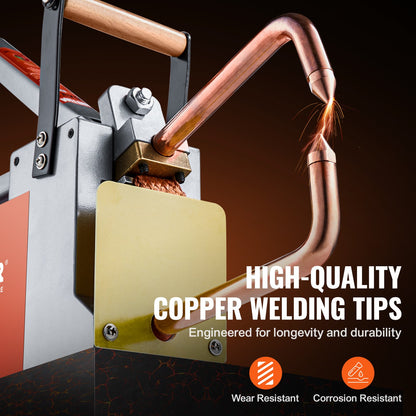 Portable Spot Welder, 1/8-inch Thick Spot Welder Machine with 1.5KVA Input Capacity, Handheld Welding Tip Gun Metal Sheet Spot Welding Machine for Carbon Steel, Stainless Steel, Aluminum Sheet