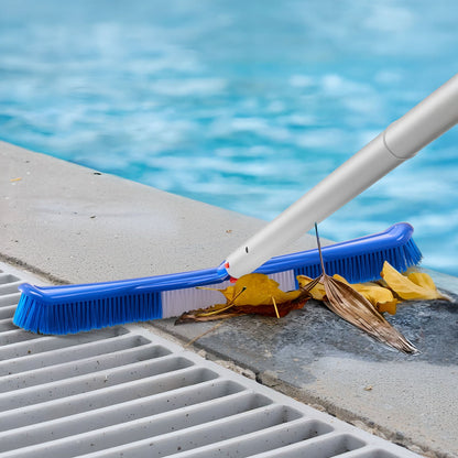 Swimming Pool Cleaning Kit, Includes 2 Detachable Brush Heads (508 mm / 139.7 mm) and 2 Pool Skimmer Nets, 4-in-1 Inground/Above Ground Pools Cleaning Tools Set for Leaf, Fine Mesh, No Poles