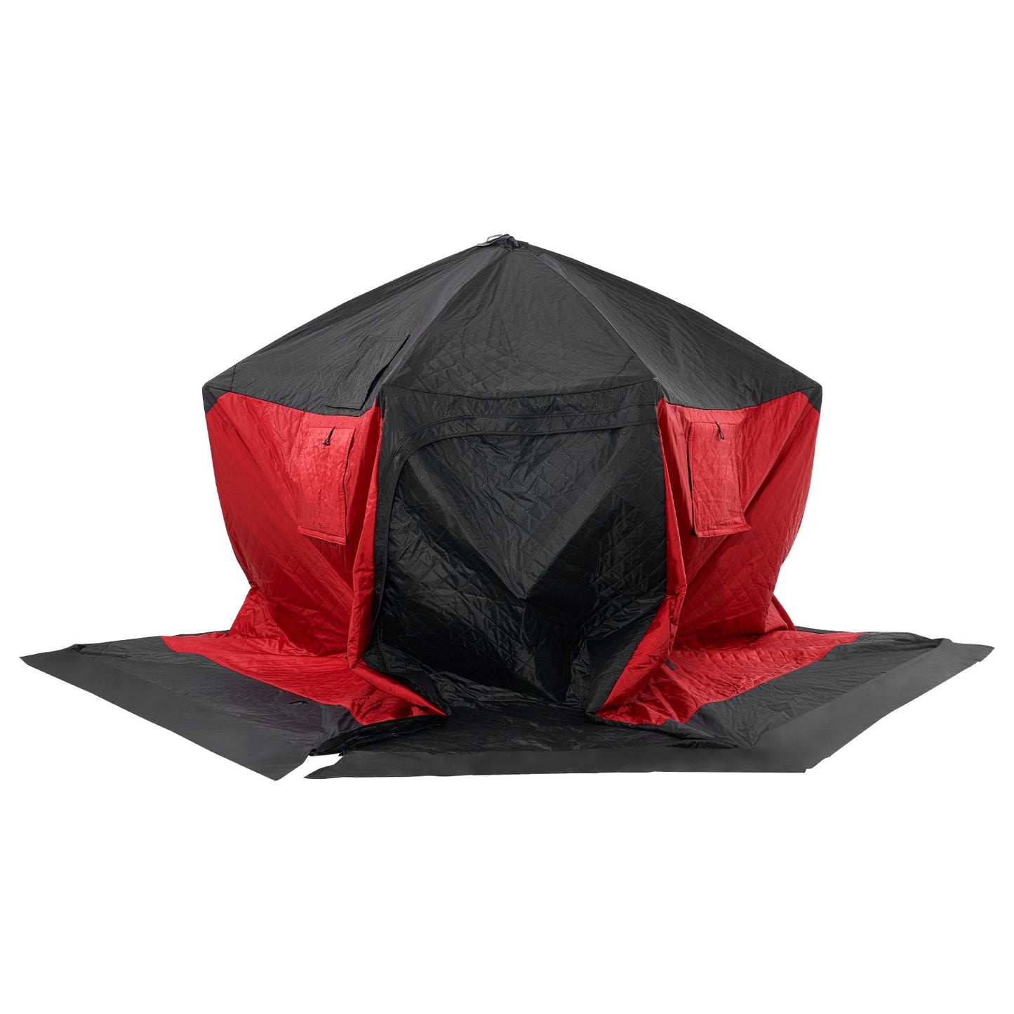 Portable Ice Shelter, 4-6 Person Insulated Pop-Up Ice Fishing Tent, 50 Square Feet Fishable Area, Thermal Ice Shanty for Winter Fishing, Ice Cube with Anchors, Ropes, Carrying Bag, 130"x130"