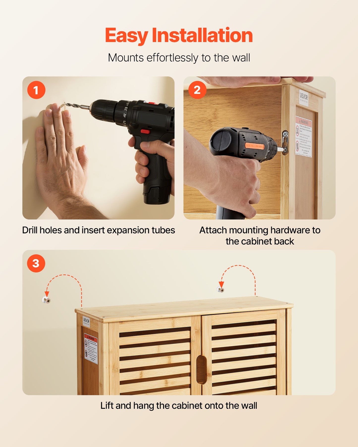 Bathroom Wall Cabinet, 2 Doors and Adjustable Shelf with 3 Height Levels, Over the Toilet Storage Medicine Cabinet Wall Mounted, Hanging Organizer with Shelves for Laundry Room Kitchen Restroom