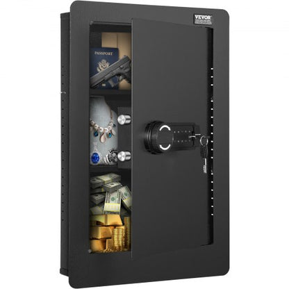 65 cm Tall Wall Safe 3-Tier Hidden Safe with Keypad Shelves & Key Holders
