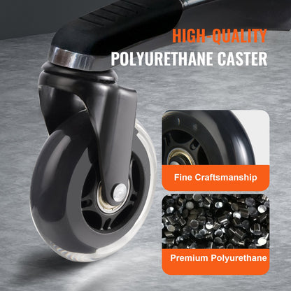 Office Chair Wheels, Set of 5, 7.6cm Caster Wheels Replacement for Hardwood Floors and Carpet, Heavy Duty Computer Gaming Desk Casters with 59.0kg Load Capacity, Universal Fit for Most Chairs