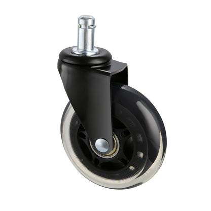 Office Chair Wheels, Set of 5, 7.6cm Caster Wheels Replacement for Hardwood Floors and Carpet, Heavy Duty Computer Gaming Desk Casters with 59.0kg Load Capacity, Universal Fit for Most Chairs
