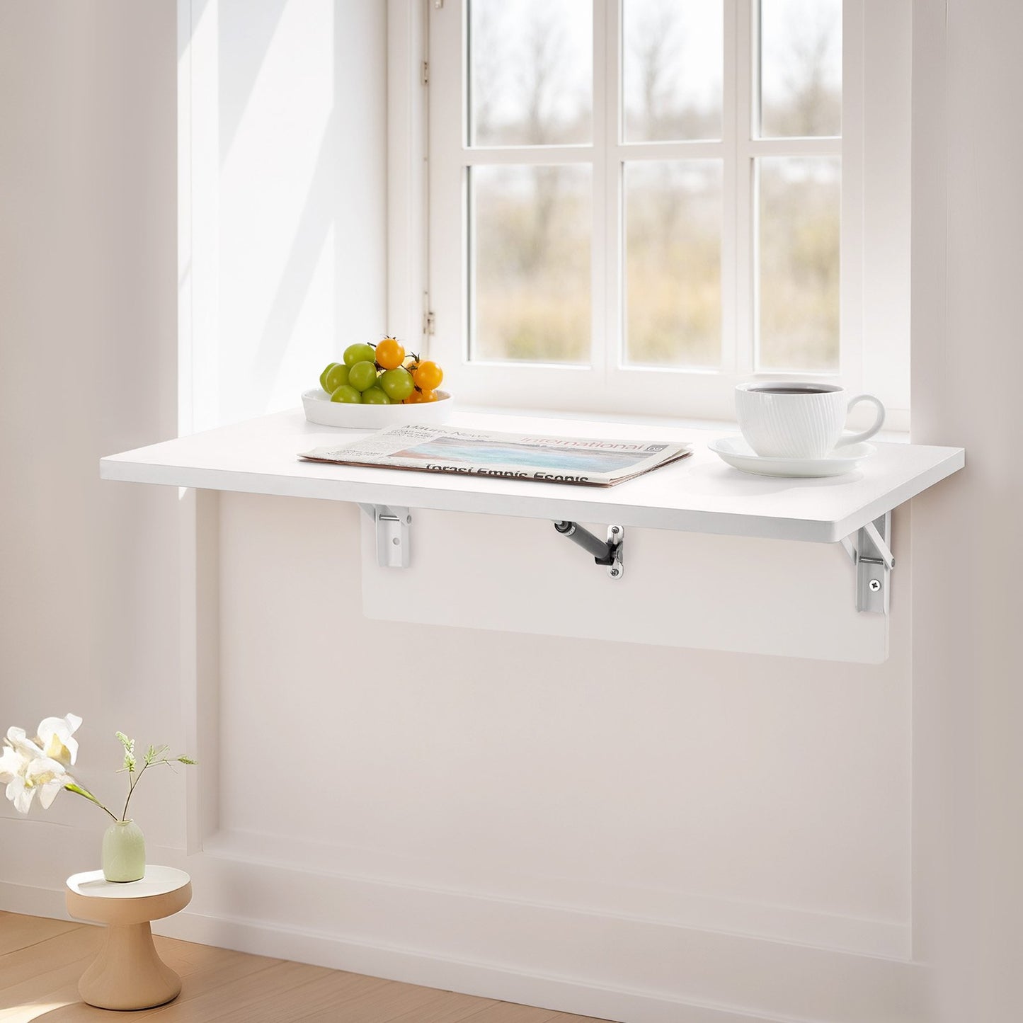 Wall Mounted Floating Folding Table Laptop Desk Home Office 60x40 cm