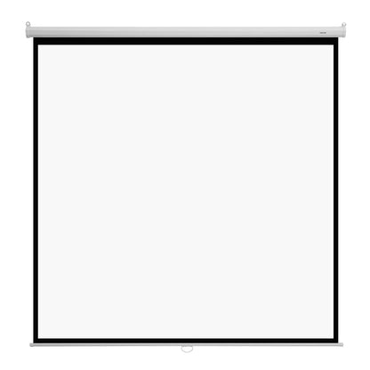 Manual Projector Screen, 3048 mm 1:1 4K 1080 HD Retractable Pull Down Projector Screen, Wall Mounted Movie Projection with Pull Rope, Portable Display Projectoin for Family Home Office Theater