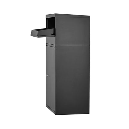 Package Delivery Boxes for Outside, 35.8 in Mailbox for Parcel with Lock, Galvanized Steel Package Drop Box with Anti-Theft Design, Weather-Resistant Package Mailbox for Home and Office, Black