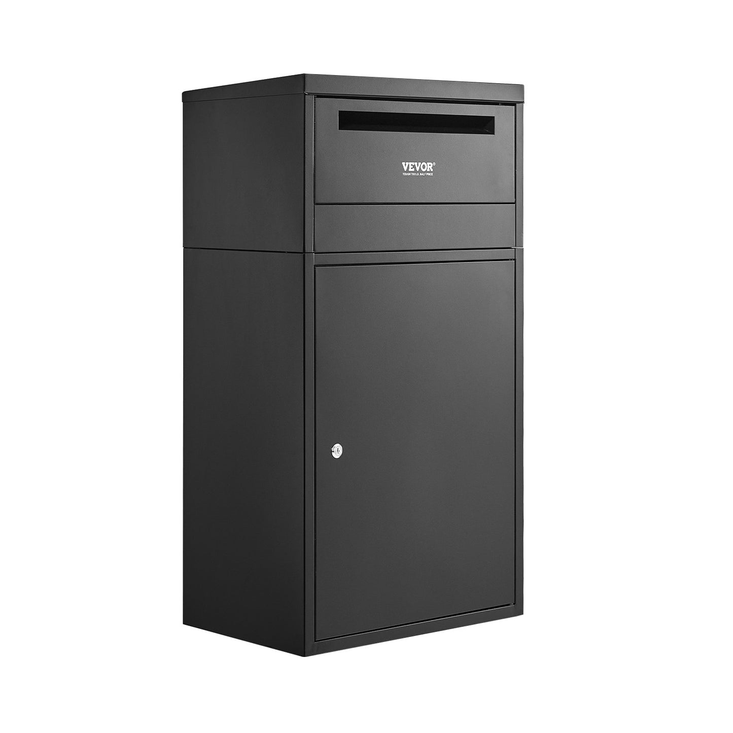 Package Delivery Boxes for Outside, 35.8 in Mailbox for Parcel with Lock, Galvanized Steel Package Drop Box with Anti-Theft Design, Weather-Resistant Package Mailbox for Home and Office, Black