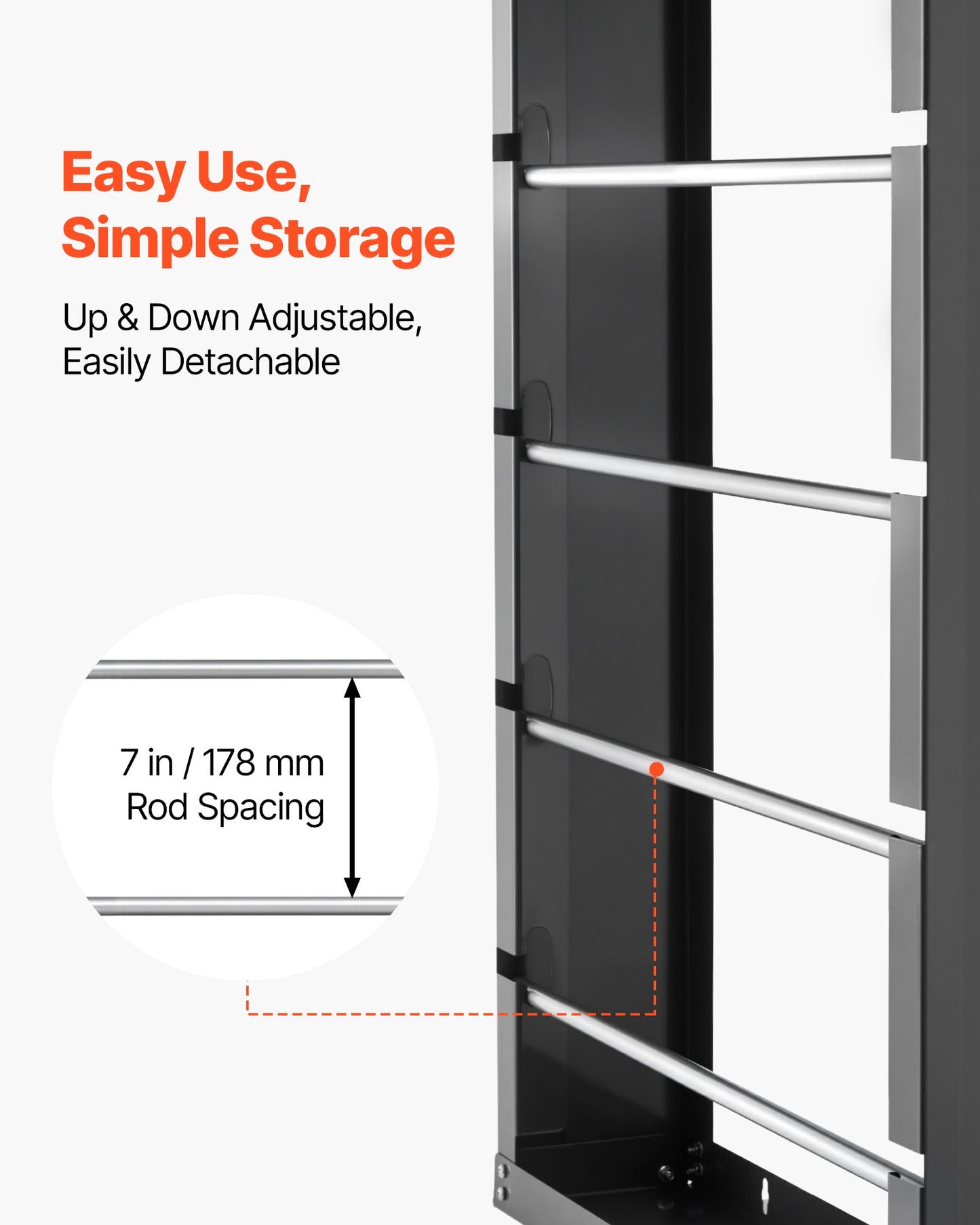 Drahtspulenhalter, 4 verstellbare Stangen, Wandmontage, aus kaltgewalztem Stahl, für mehrere Spulen, Kabelaufbewahrung, Tragkraft 68 kg / 150 lbs, für Elektroindustrie und Einzelhandel