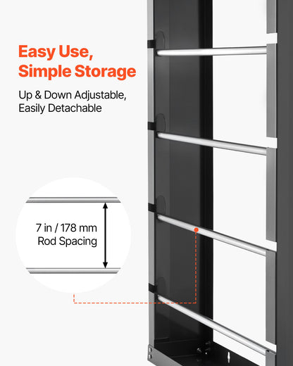 Drahtspulenhalter, 4 verstellbare Stangen, Wandmontage, aus kaltgewalztem Stahl, für mehrere Spulen, Kabelaufbewahrung, Tragkraft 68 kg / 150 lbs, für Elektroindustrie und Einzelhandel