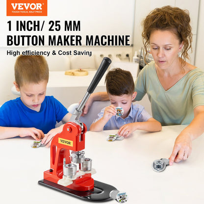 Button Maker Machine, 25mm (1 inch) Badge Punch Press Kit, Children DIY Gifts Pin Maker, Button Making Supplies with 500pcs Button Parts & Circle Cutter & Magic Book