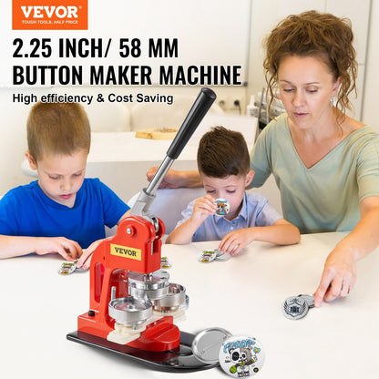 Button Maker Machine, 58 mm (2.25 inch) Badge Punch Press Kit, Children DIY Gifts Pin Maker, Button Making Supplies with 500pcs Button Parts & Circle Cutter & Magic Book