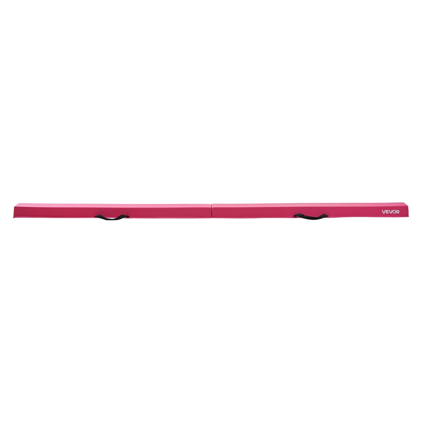 8FT Folding Balance Beam for Kids, 90.7 KG Stable Support Gymnastics Floor Beam with Non-Slip Mats, Gymnastics Training Equipment with Anti-Slip Bottom and Carrying Bag for Home Gym, Pink