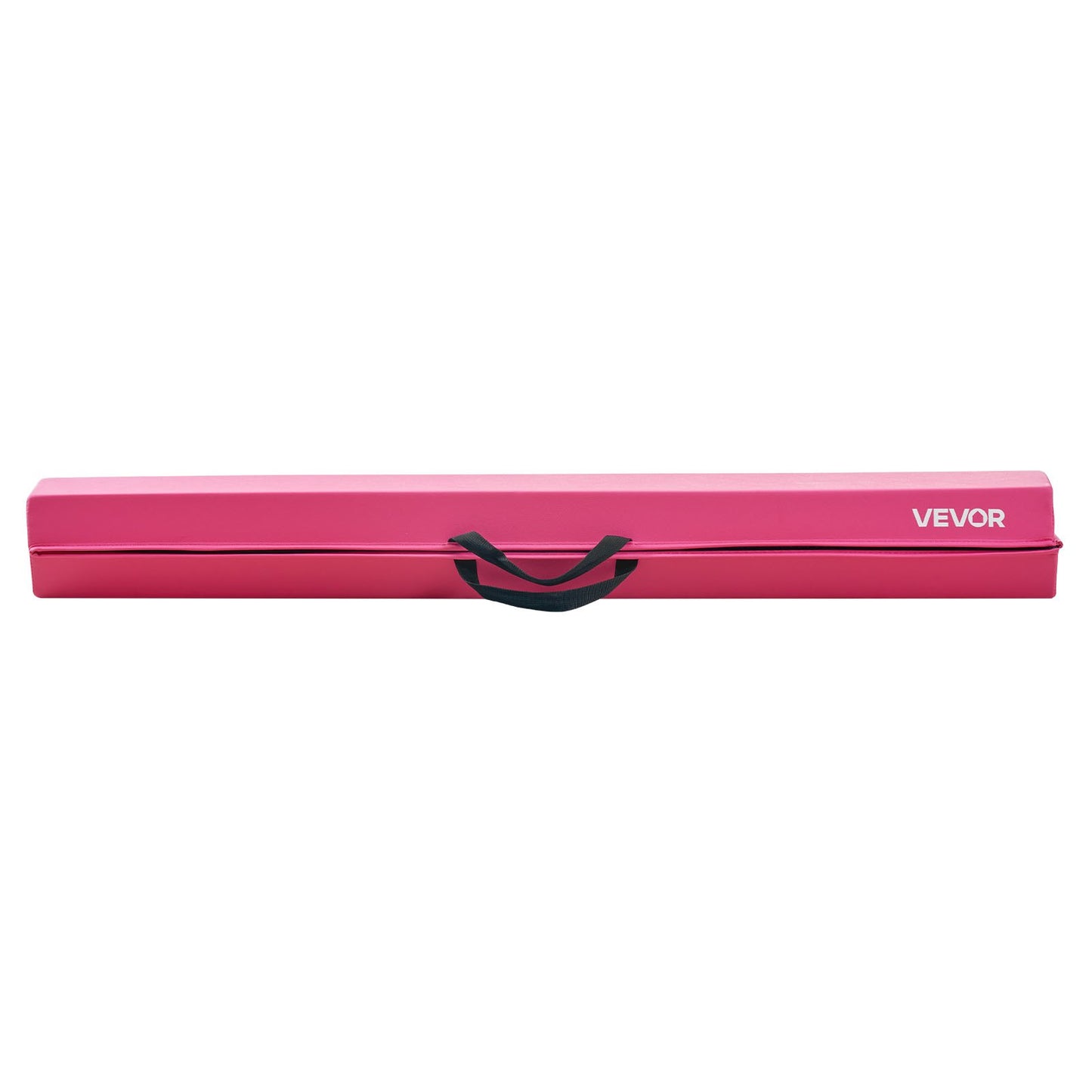 8FT Folding Balance Beam for Kids, 90.7 KG Stable Support Gymnastics Floor Beam with Non-Slip Mats, Gymnastics Training Equipment with Anti-Slip Bottom and Carrying Bag for Home Gym, Pink