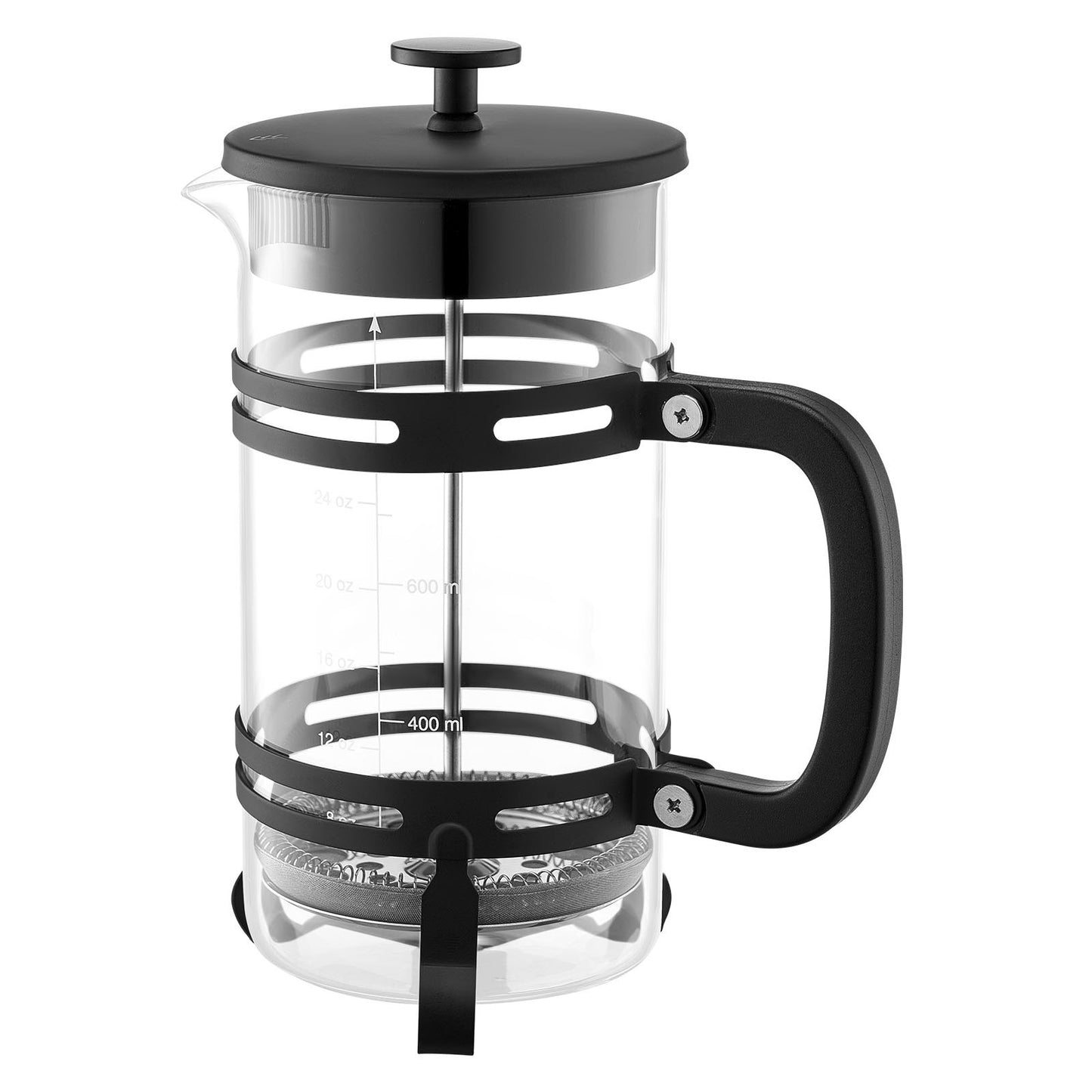 French Press Coffee Maker, 1 Liter Borosilicate Glass Coffee Press Tea Maker with Stainless Steel Filter, Large Glass French Presses Cold Brew for Camping Travel Home Kitchen, Silver