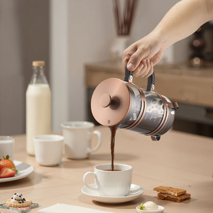 French-Press-Kaffeebereiter, 1 Liter, Borosilikatglas, mit Edelstahlfilter, große French Presses aus Glas für Cold Brew, ideal für Camping, Reisen, Zuhause und Küche, Kupfer